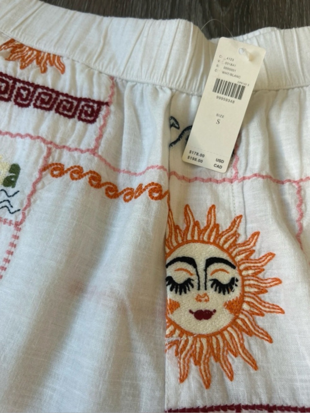Anthropologie Pilcro Embroidered Patchwork Pants Small New Resort Vacation - Picture 5 of 5